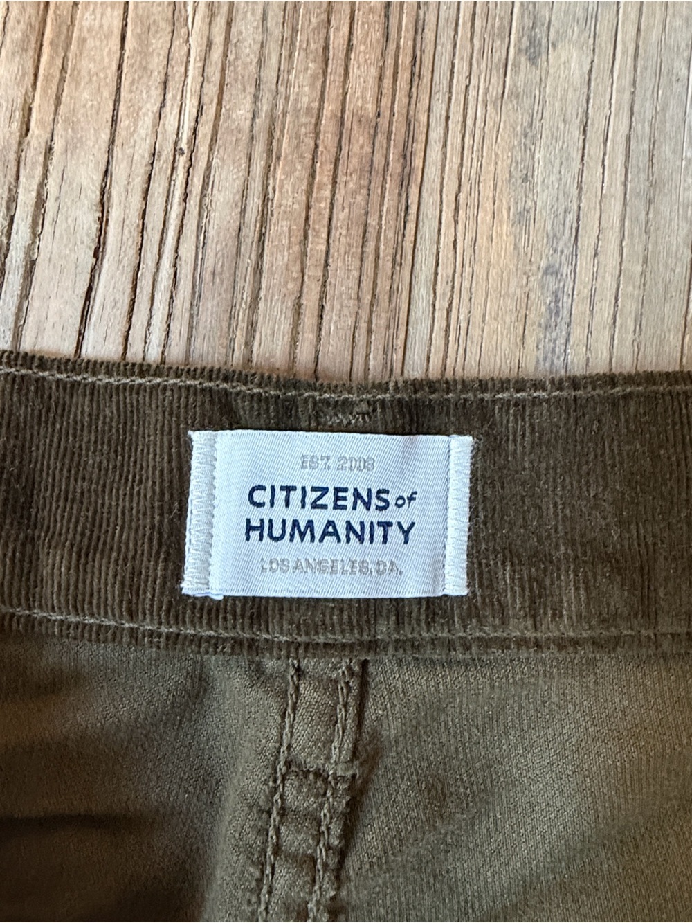Citizens Of Humanity Olive Green Marcelle Slung Corduroy Cargo Pants - Picture 4 of 4